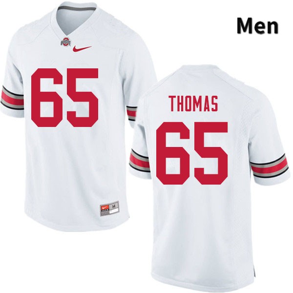 Ohio State Buckeyes Phillip Thomas Men's #65 White Authentic Stitched College Football Jersey